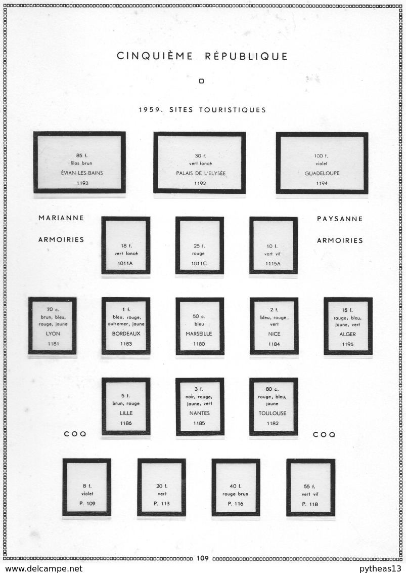 ALBUM MOCLAIR FRANCE  Avec Pochettes De 1959 à 1985 (pages 109 à 218) + Reliure - Reliures Et Feuilles