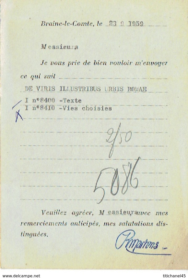 CP Publicitaire BRAINE-LE-COMTE 1959 - Librairie MARTENS - Braine-le-Comte