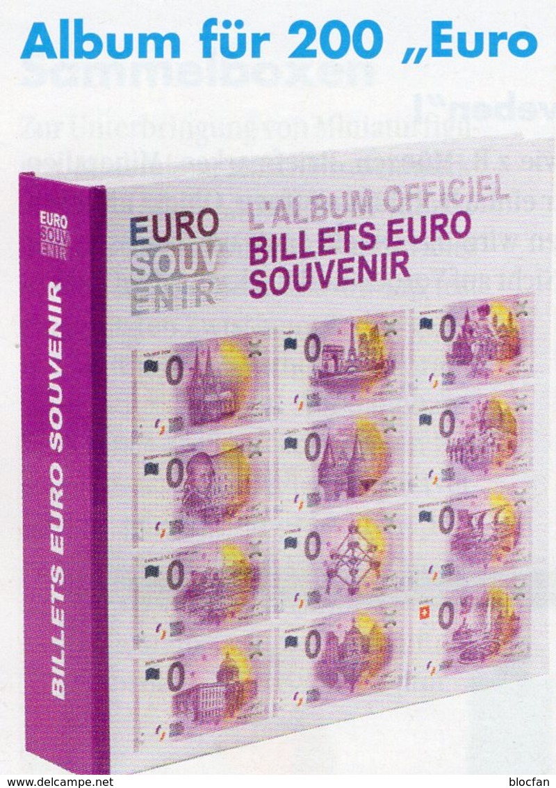 Für 0-EURO-Souvenirscheine Banknoten Album New 25€ Ohne Vordruck Der Souvenir-Noten In Leuchtturm Mit Muster-Schein - Other & Unclassified