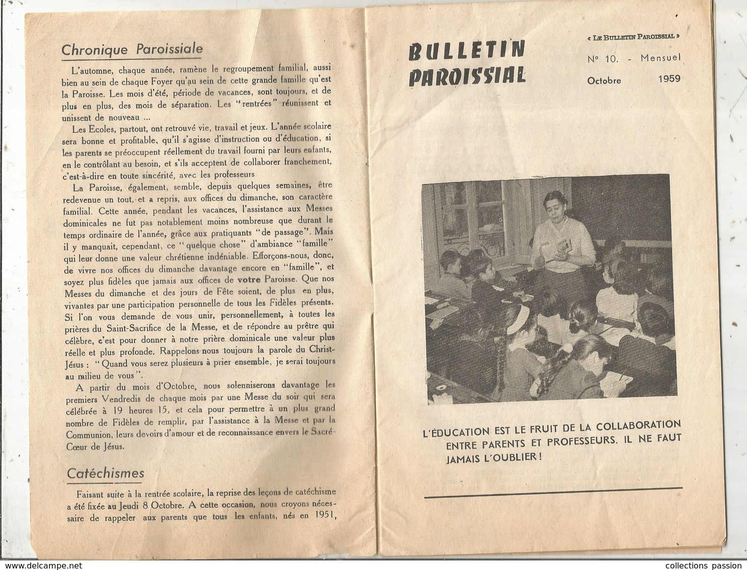 Bulletin Paroissial De SAINT PIERRE , Doué La Fontaine , 1959 , 16 Pages , 2 Scans , Frais Fr 1.95 E - Non Classés