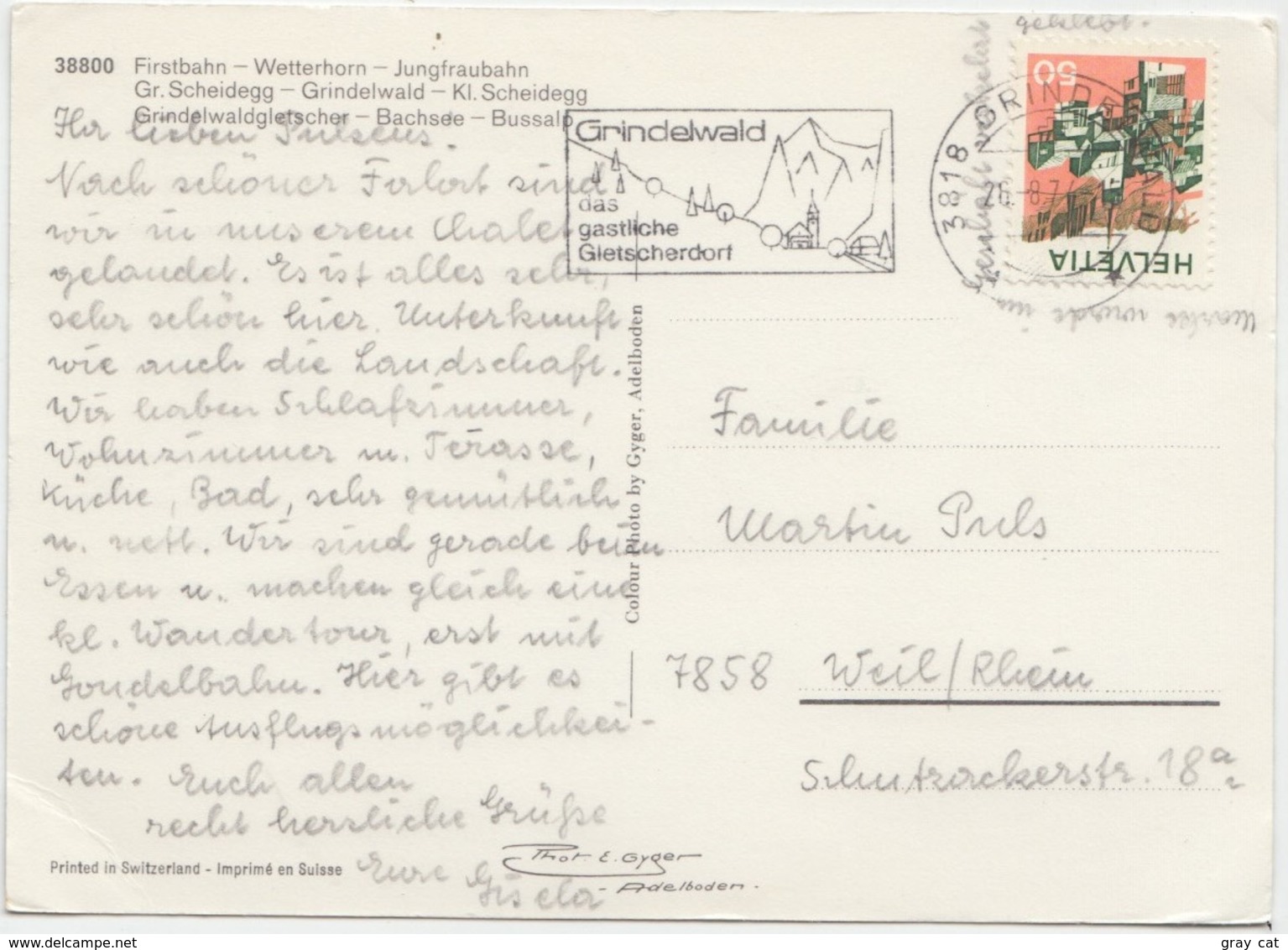 Grindelwald, Switzerland, Multi View, 1974 Used Postcard [22096] - Grindelwald