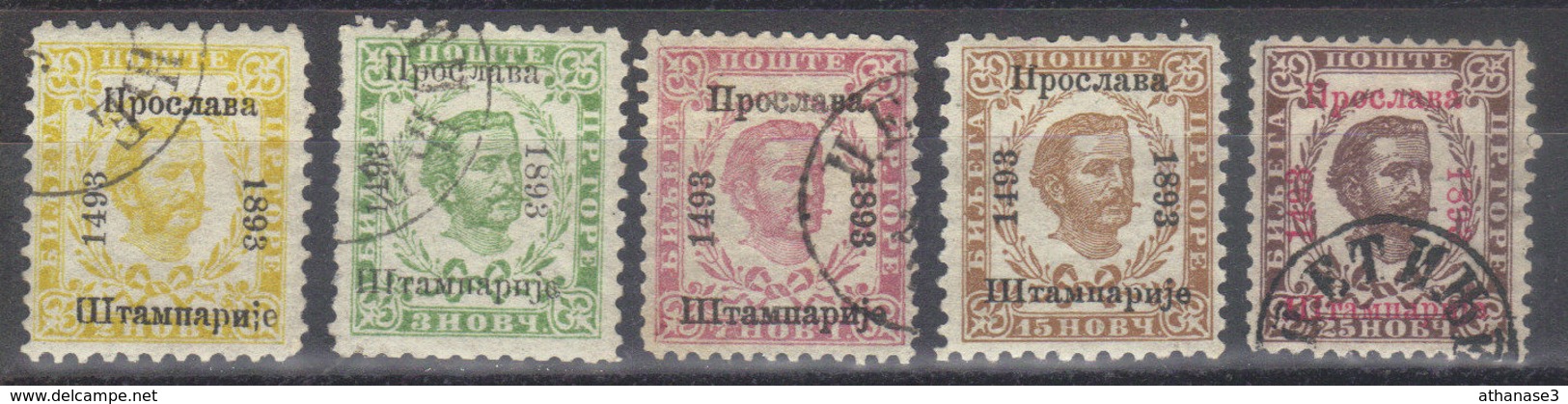 MONTENEGRO   N° S 15,16,18,21*,23   (1893) - Montenegro