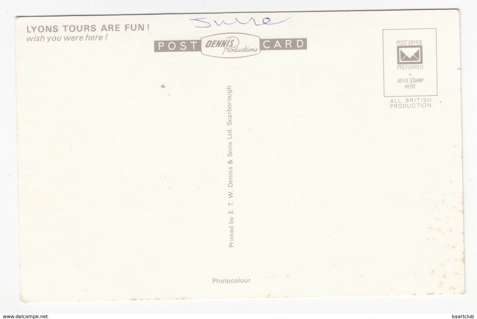 LION: 'Lyons Tours Are Fun!' - LION CUB , Suitcase - (Dennis Postcard) - Leoni