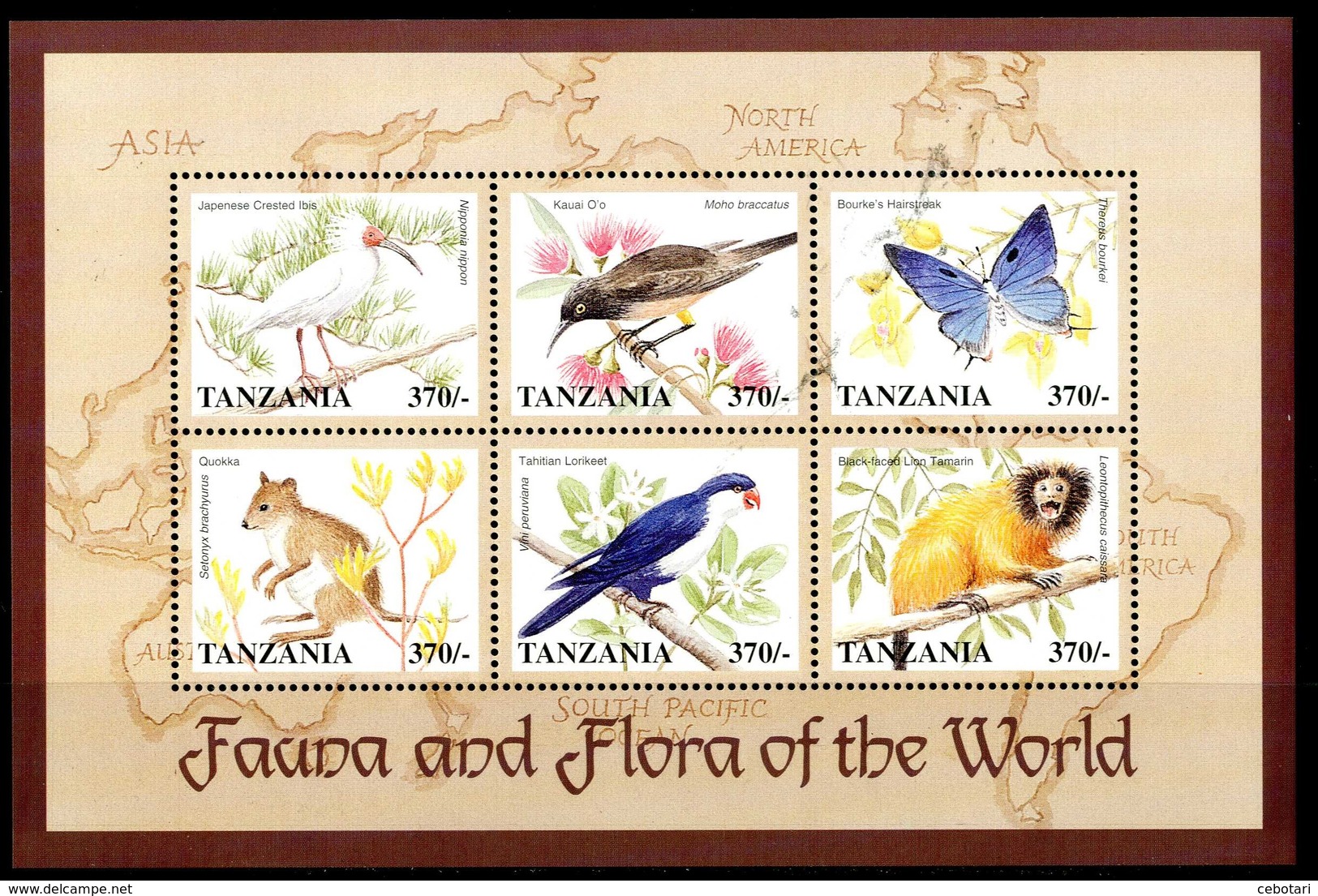 TANZANIA 1998** - Fauna And Flora Of The World  - Sheet 6 Val. MNH, Come Da Scansione. - Tanzania (1964-...)