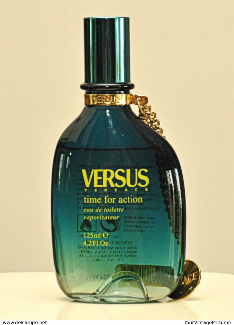 Versace Versus Time For Action Eau De Toilette Edt 125ML 4.2 Fl. Oz. Spray Perfume Unisex Rare Vintage Old 2003 - Homme