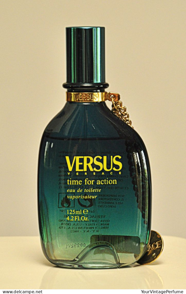 Versace Versus Time For Action Eau De Toilette Edt 125ML 4.2 Fl. Oz. Spray Perfume Unisex Rare Vintage Old 2003 - Uomo