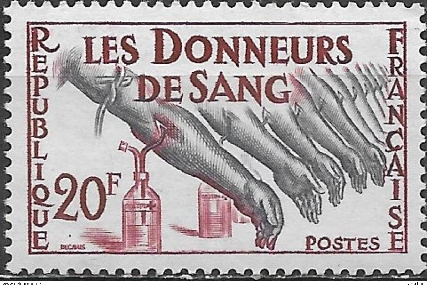 FRANCE 1959 Blood Donors - 20f Giving Blood MNH - Neufs