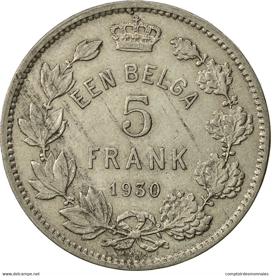 Monnaie, Belgique, 5 Francs, 5 Frank, 1930, TTB, Nickel, KM:98 - 5 Francs & 1 Belga