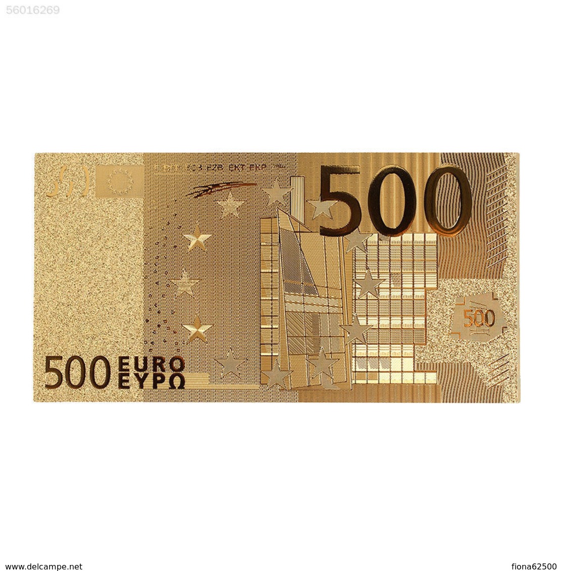 LOT DE 7 BILLETS PLAQUES COULEURS OR .( 5€ .10€ .20€ . 50€ . 100€ . 200€ . 500€ .) - Fictifs & Spécimens