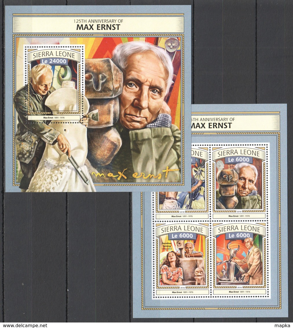 TT545 2016 SIERRA LEONE ART PAINTINGS 125TH ANNIVERSARY OF MAX ERNST KB+BL MNH - Autres & Non Classés