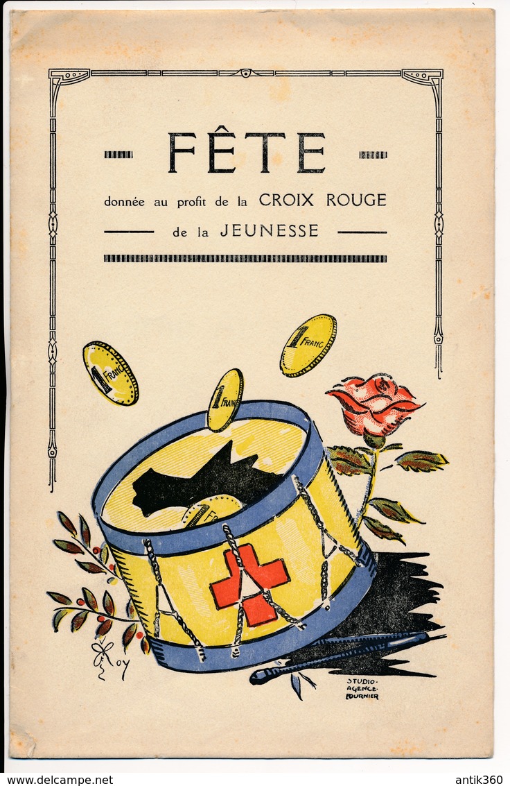 Ancien Programme Pièce L'Idée Française Fête Au Profit De La Croix Rouge De La Jeunesse - Programma's
