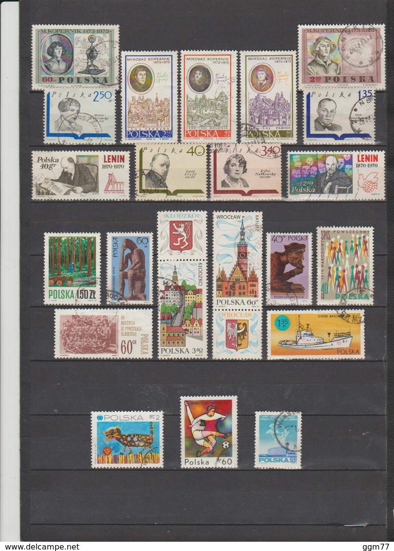 48 TIMBRES POLOGNE OBLITERES & NEUF* DE 1969 à 1971 - Oblitérés