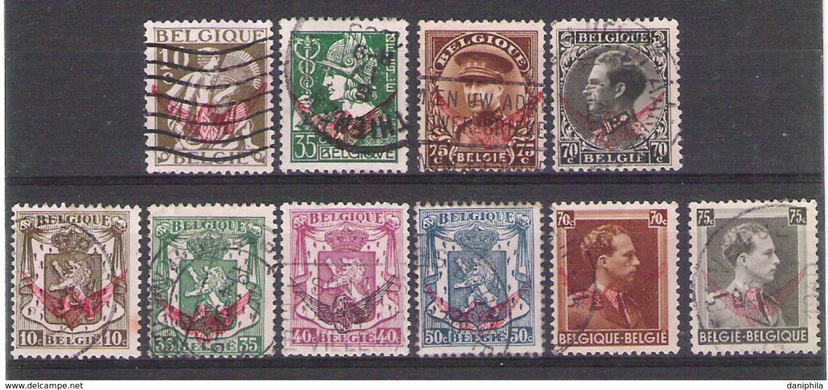 BELGIQUE  Timbres Service 16/25 Obliteres Yvert & Tellier = 7,00 Euro - Autres & Non Classés