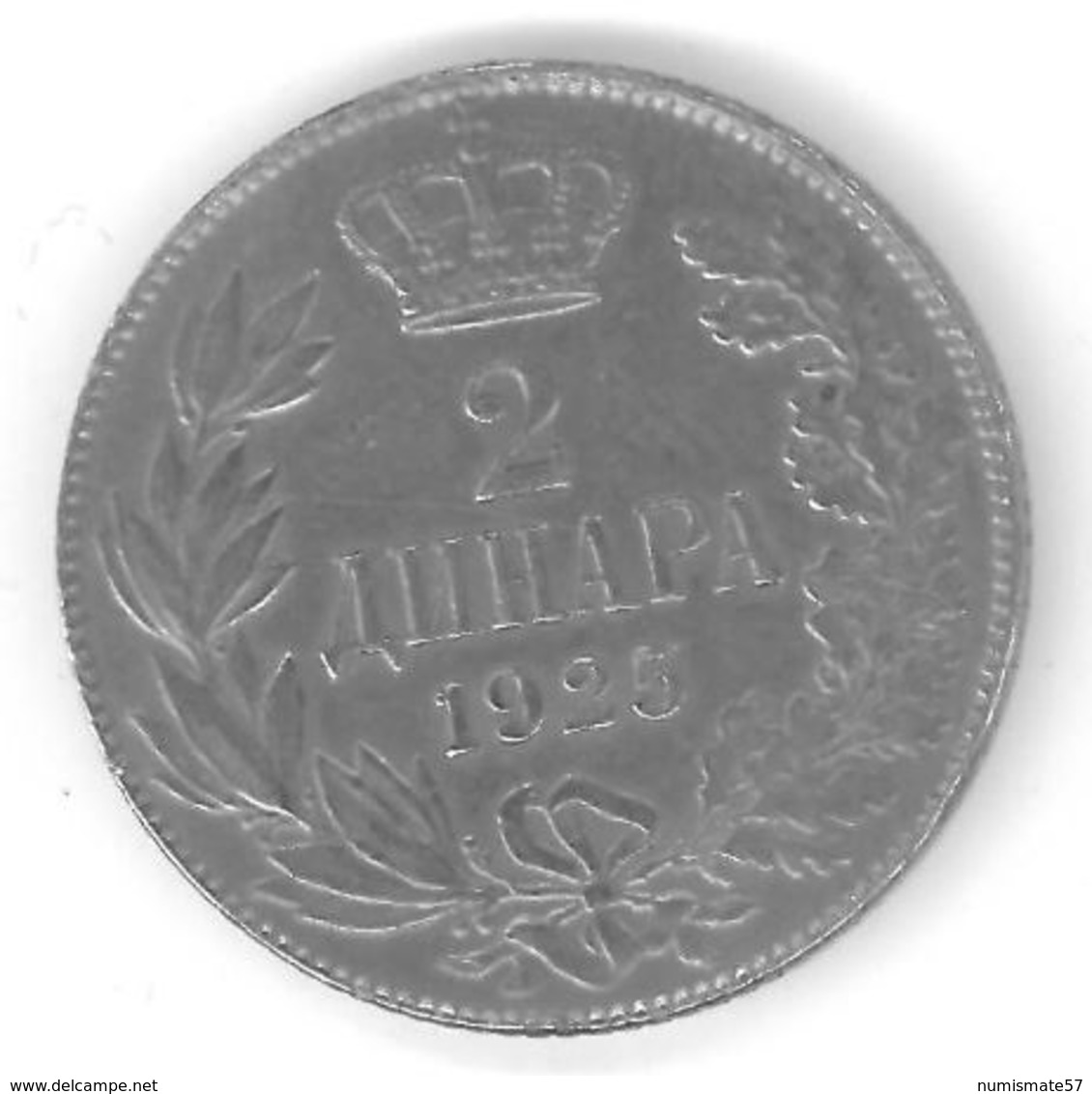 YOUGOSLAVIE - YUGOSLAVIA - 2 DINARS 1925 - Yougoslavie