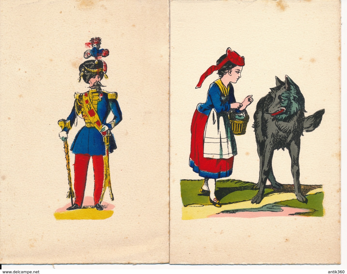 Lot De 2 Anciens Menus Imagerie D'Epinal - Menükarten