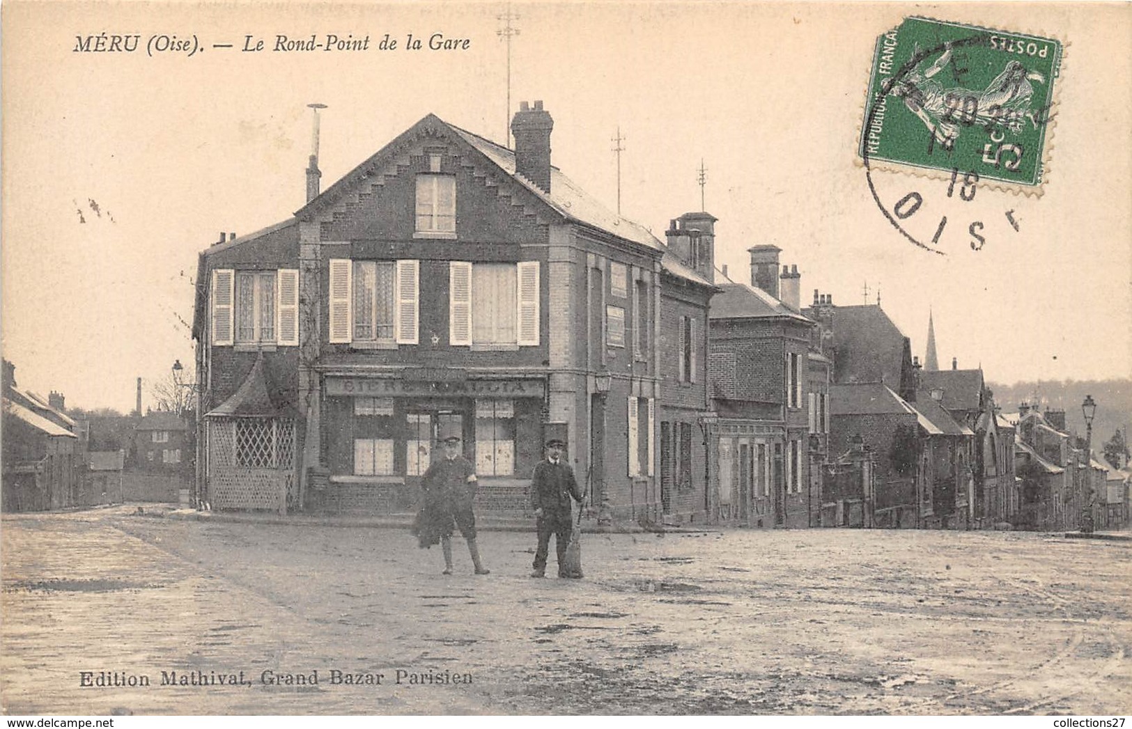 60-MERU- LE ROND POINT DE LA GARE - Meru