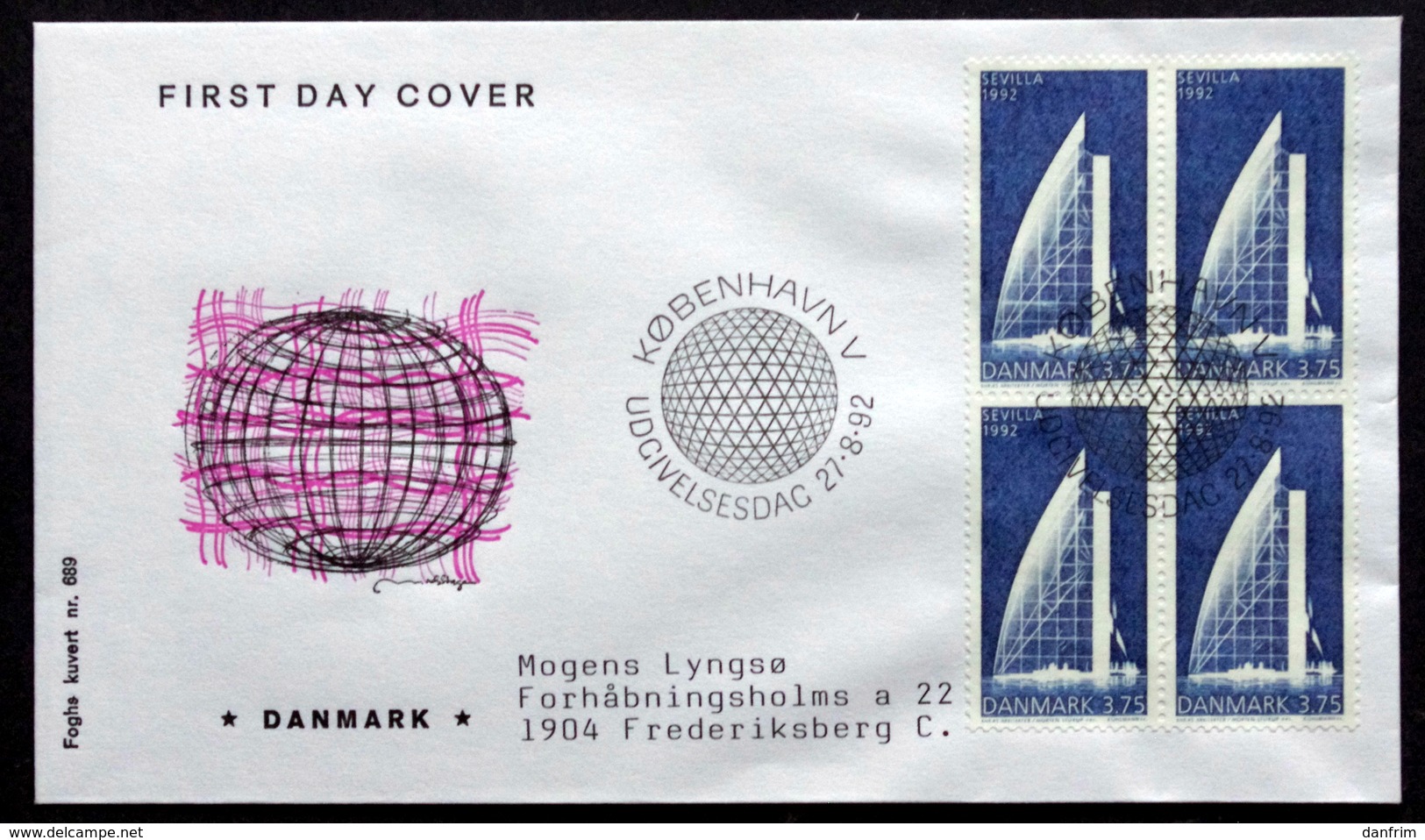 Denmark 1992 SEVILLA   MiNr.1036    FDC   ( Lot 6514 )FOGHS COVER - FDC