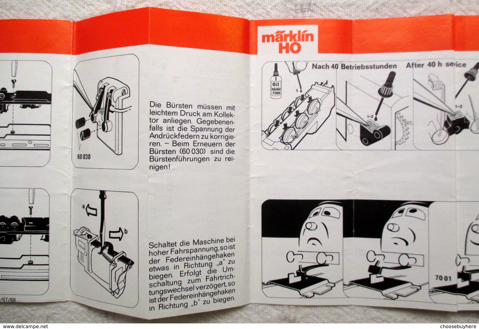 MÄRKLIN H0 Service Heft Lok 3000 - 3099 Sammlerstück 1973 1976 Mehrsprachig - Autres & Non Classés