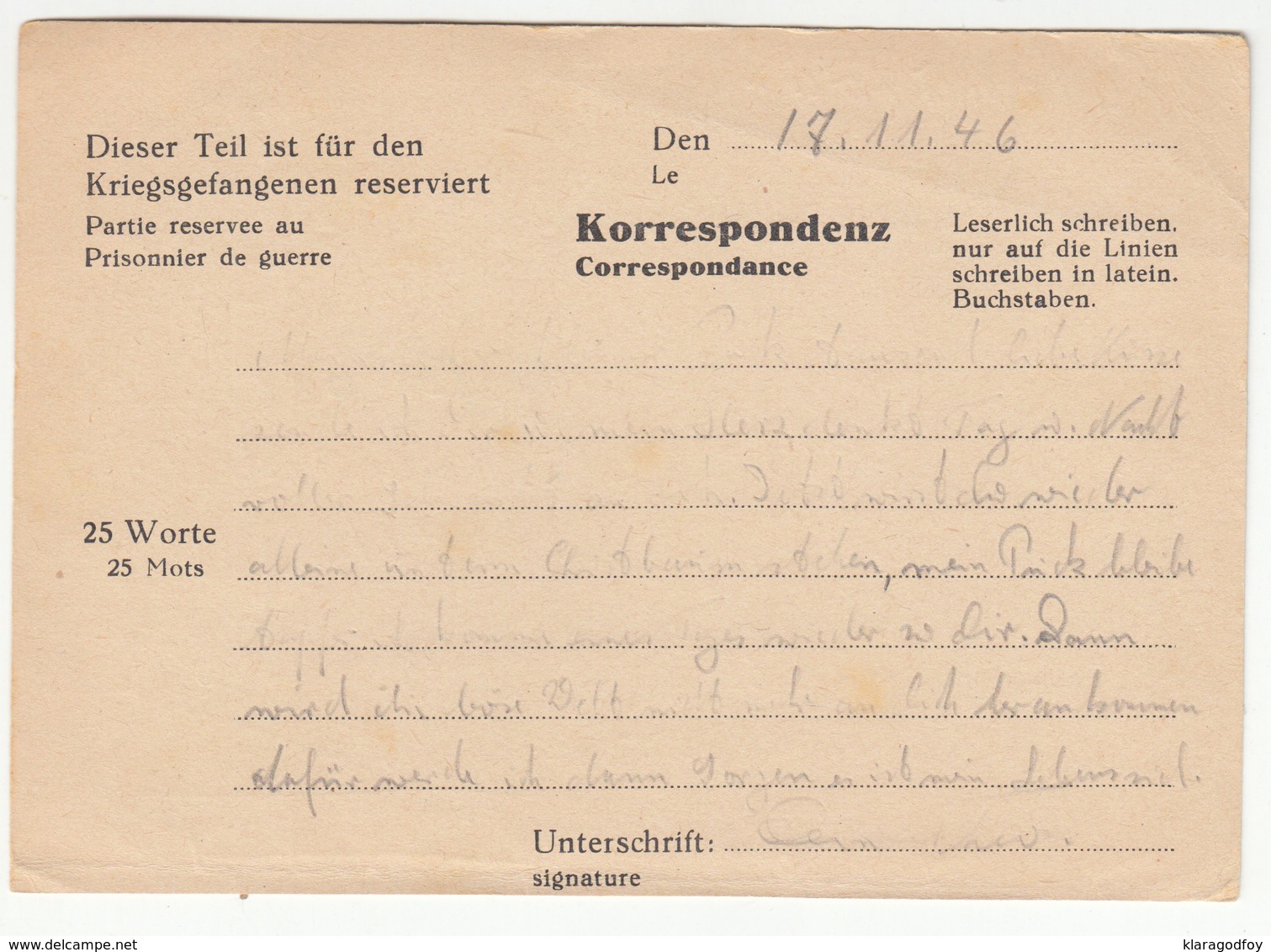 France Depot De PG Censored POW Kriegsgefangenepost Postal Card Travelled 1946 Chateauroux To Lübeck Germany B181101 - Guerra Del 1939-45