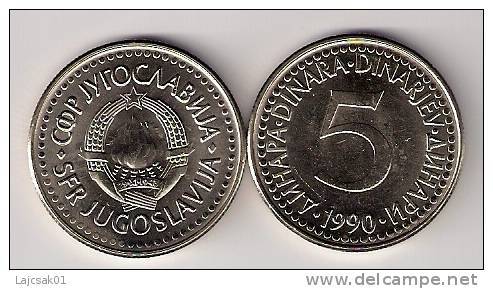 Yugoslavia 5 Dinara 1990.  KM#144 High Grade - Yougoslavie