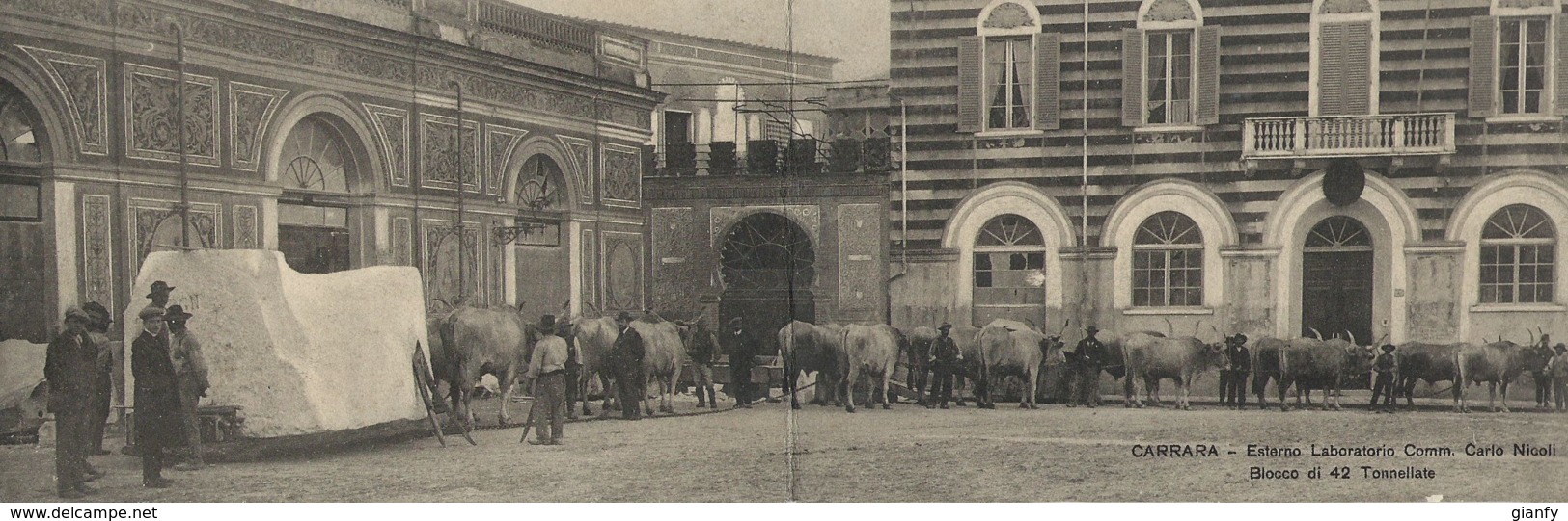 CARRARA ESTERNO LABORATORIO COMM CARLO NICOLI 1905 ANIMATA - Carrara