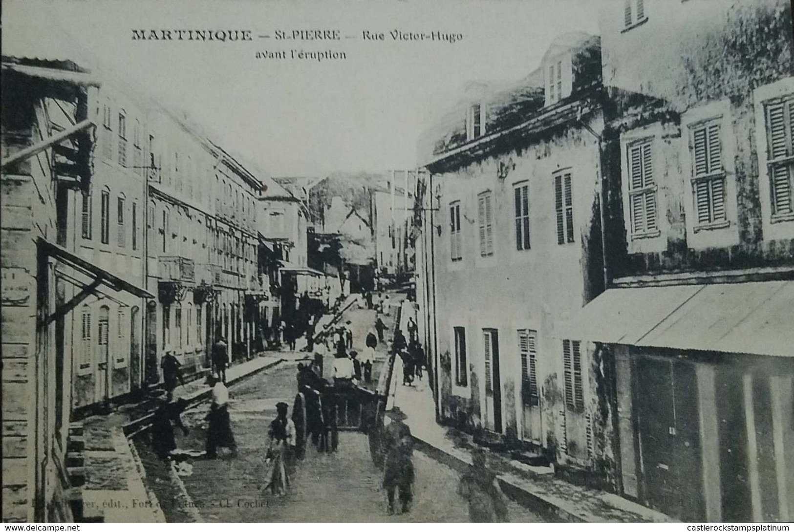 O) 1900 CIRCA-FRENCH COLONY-MARTINIQUE, BEFORE PERIOD-RUE VICTOR HUGO-ARCHITECTURE, POSTAL CARD XF - Other & Unclassified