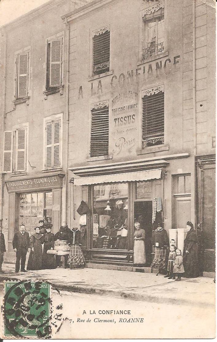 ROANNE (42) Magasin à La Confiance , 7 Rue De Clermont En 1908 - Roanne