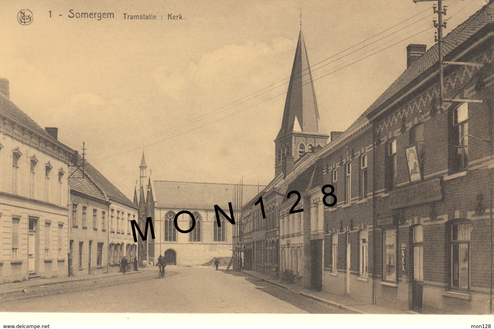 BELGIQUE - ZOMERGEM / SOMERGEM - TRAMSTATIE : KERK - Zomergem