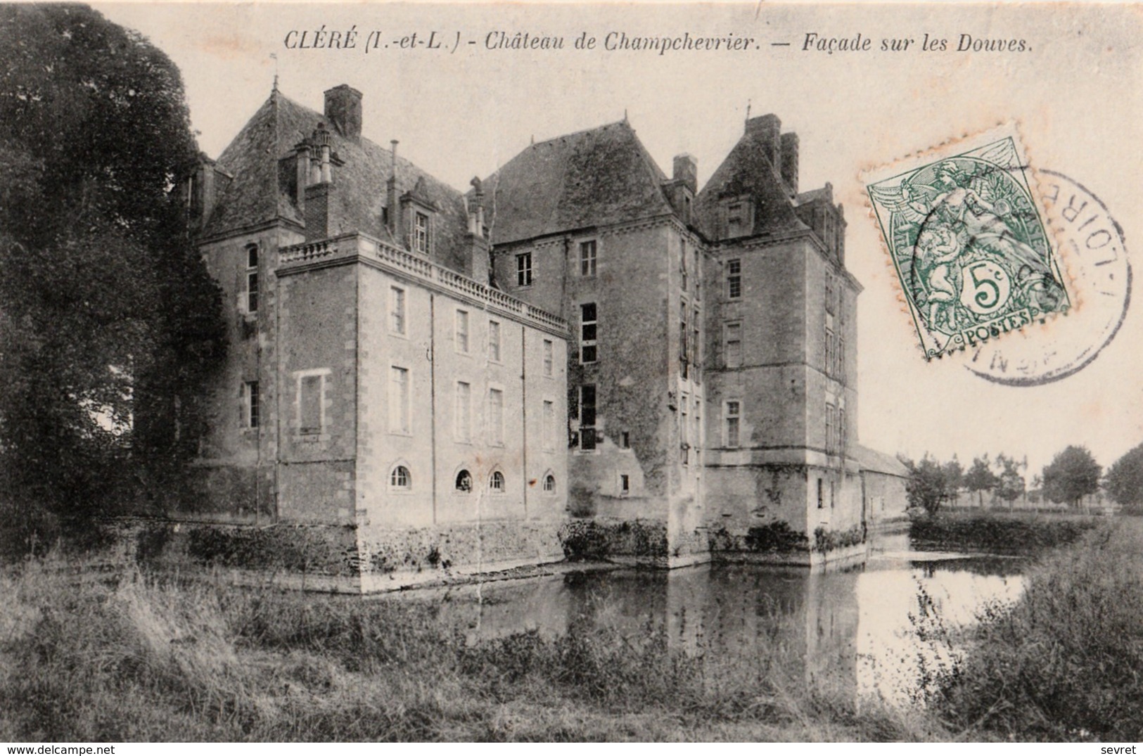CLERE - Château De Champchevrier - Façade Sur Les Douves - Cléré-les-Pins
