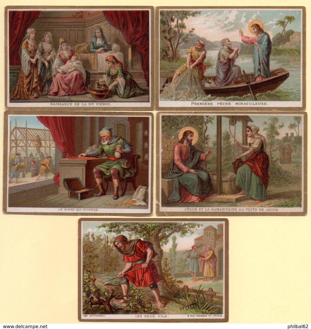 Edition Maison De La Bonne Presse. Lot De 5 Chromos Religion. - Devotion Images