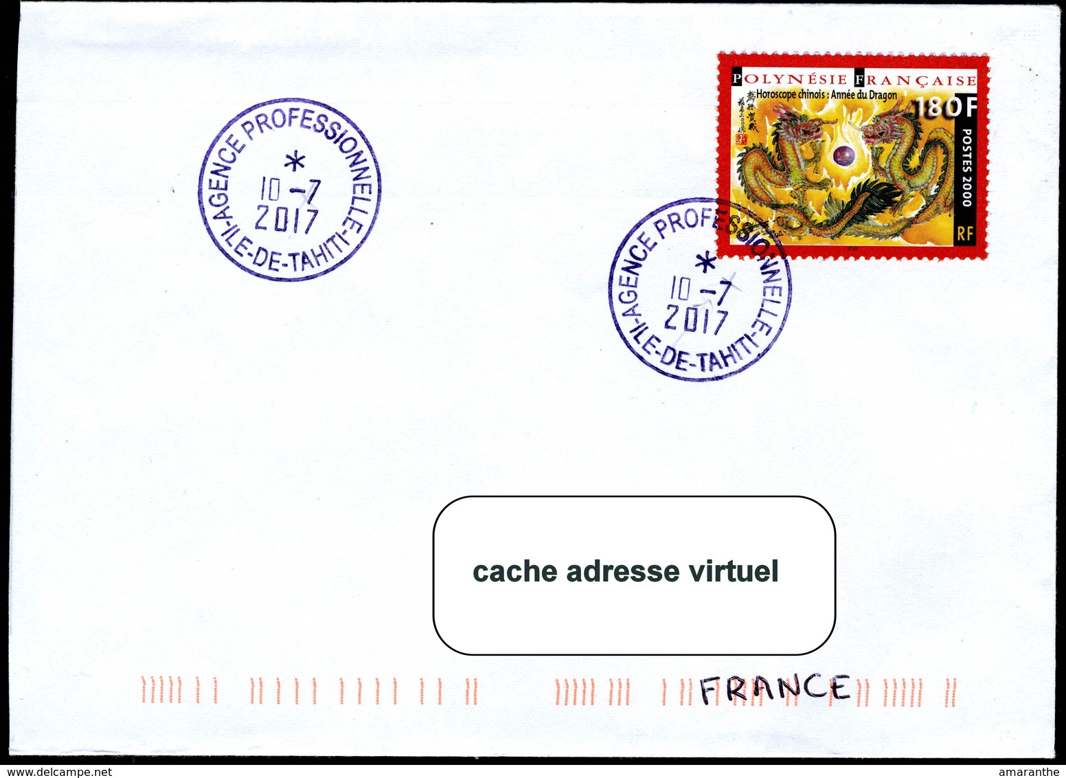 Cachet "AGENCE PROFESSIONNELLE - Tahiti"  Sur Lettre - Lettres & Documents