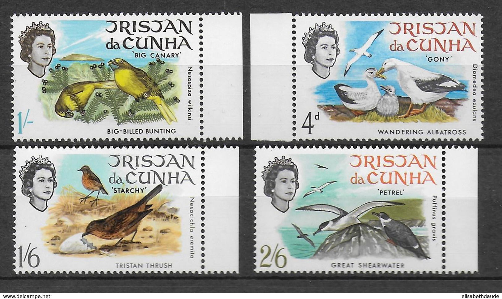 TRISTAN DA CUNHA - OISEAUX / BIRDS - YVERT 116/119 ** /MNH - COTE = 6.5 EUR. - Tristan Da Cunha