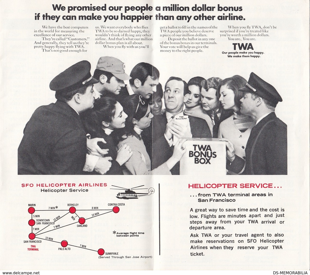 TWA QUICK WAY TIMETABLE CHICAGO JULY 1st 1969 - World