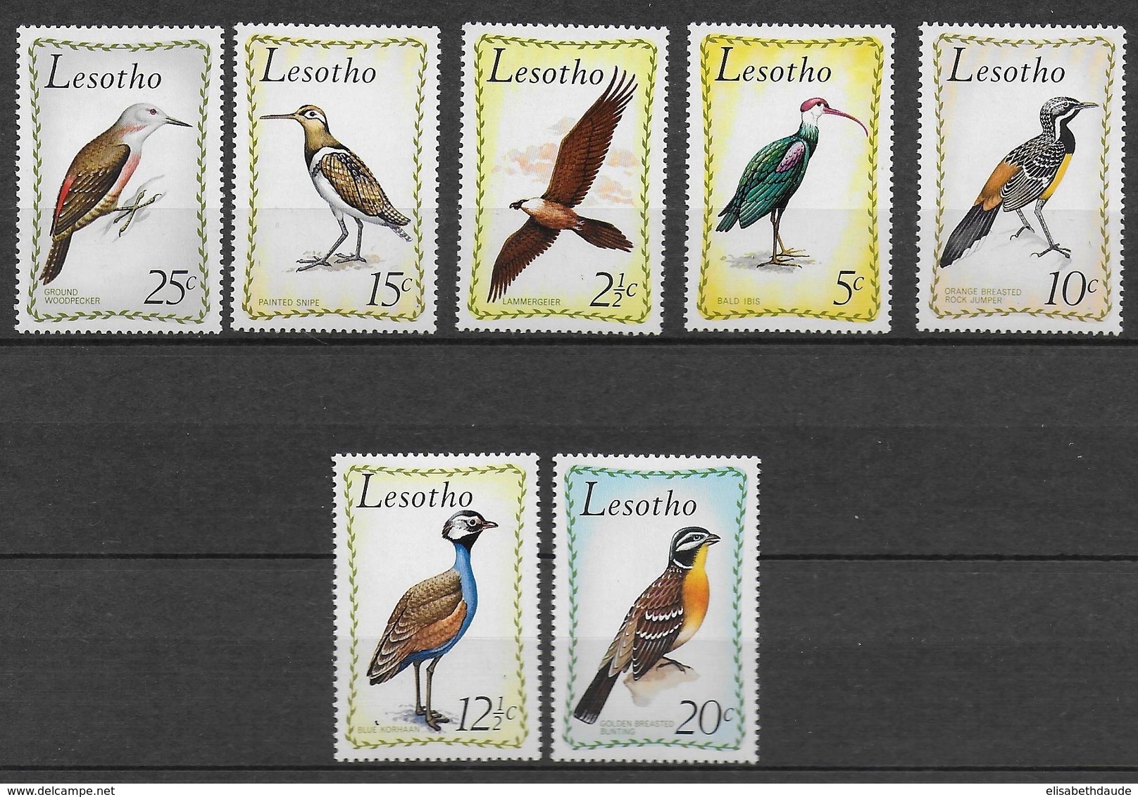 LESOTHO - OISEAUX / BIRDS - YVERT 207/213 * /MLH - COTE = 45 EUR. - Lesotho (1966-...)