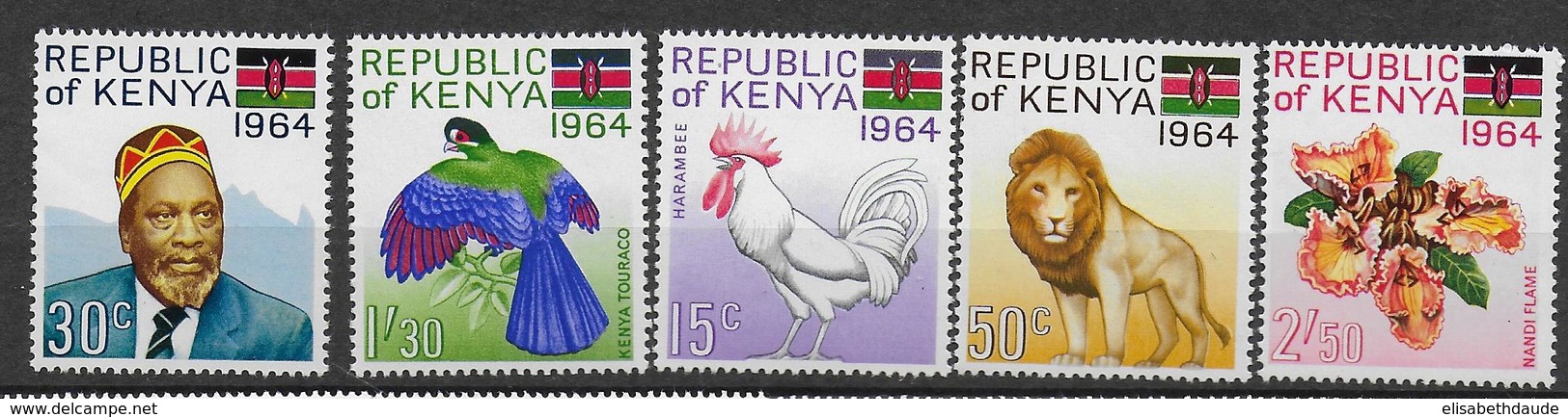 KENYA - ANIMAUX - YVERT 15/19 ** / MNH  - COTE = 11 EUR. - Kenya (1963-...)