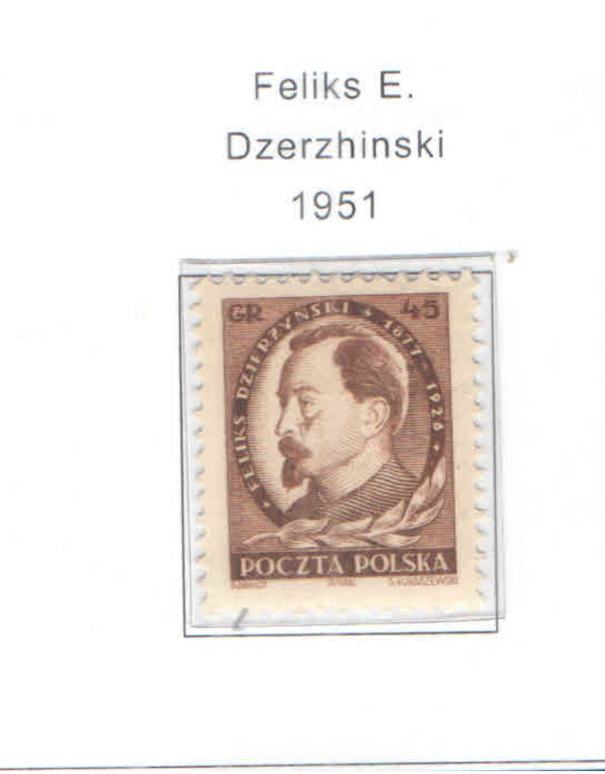 Polonia PO 1951 Dzerzhinski Scott.517 +See Scan On Scott.Page; - Nuovi