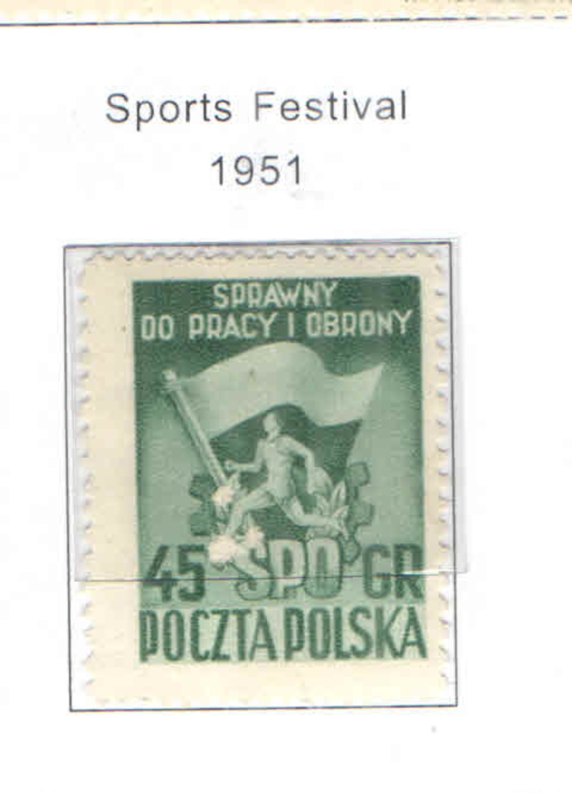 Polonia PO 1951 Festival Sports Scott.521 +See Scan On Scott.Page; - Nuovi