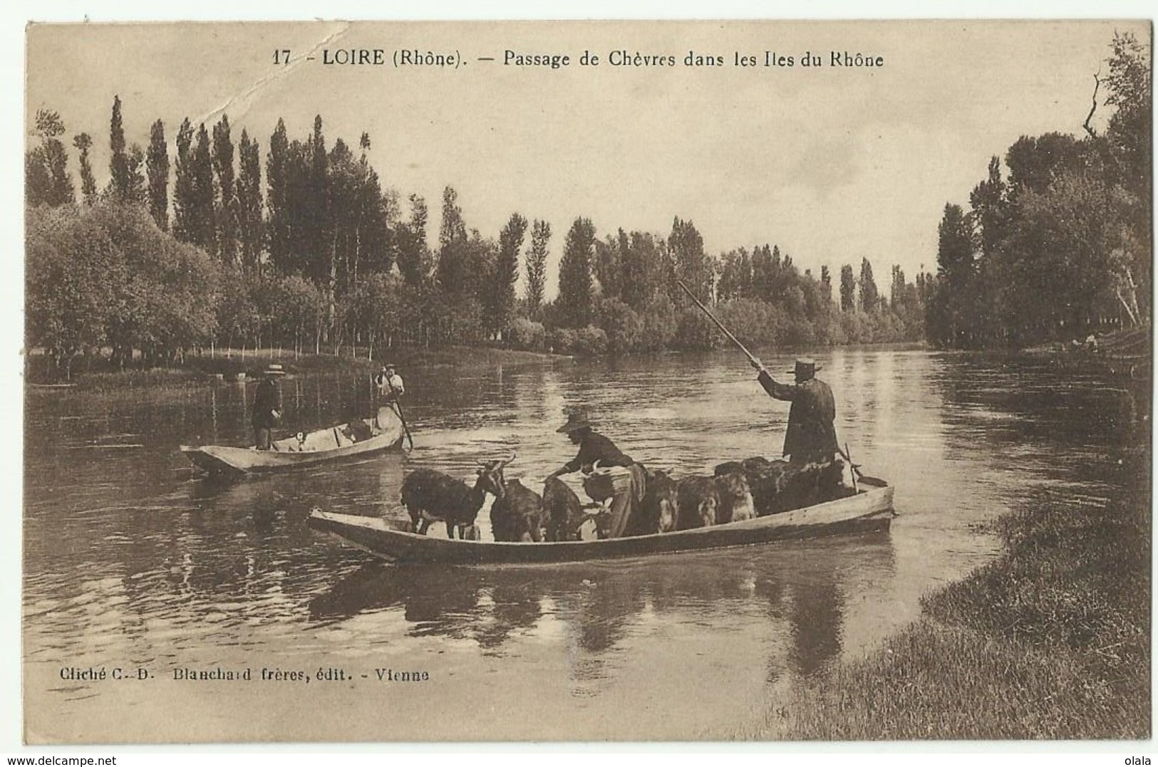 LOIRE (Rhone)  MENU RESTAURANT DUMAS, Au Dos Passage De Chèvres Dans Les Iles Du Rhone   Gb77 - Loire Sur Rhone