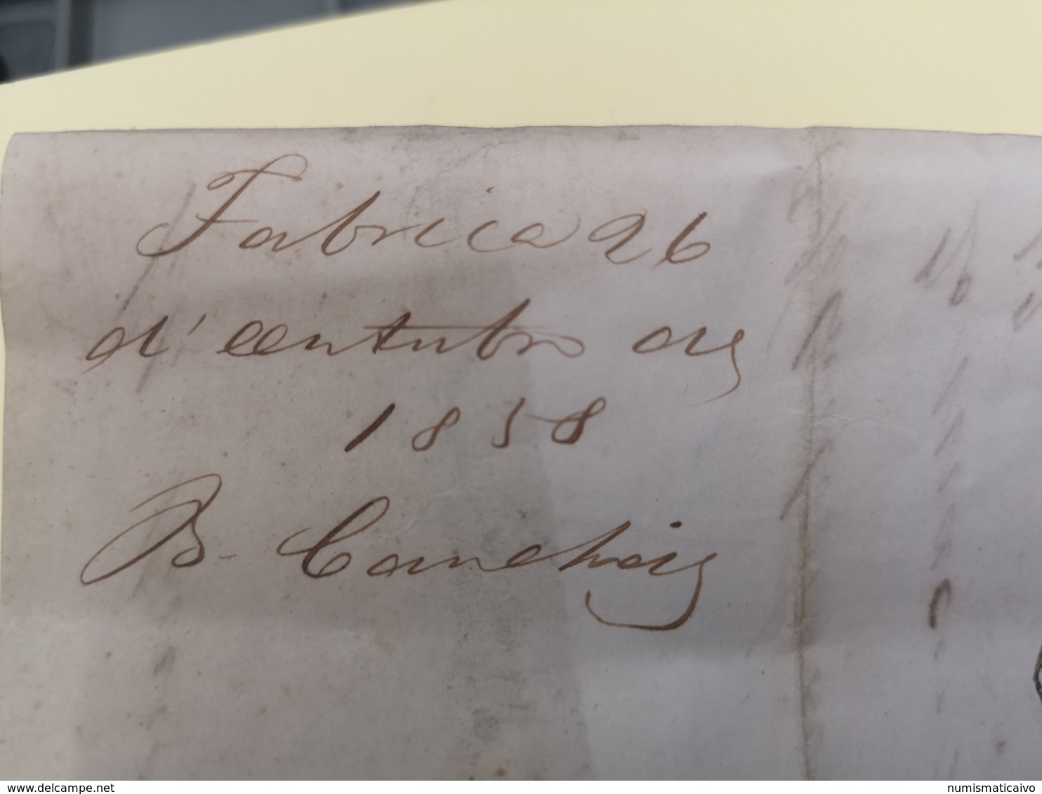 CARTA DATADA DE 1858 COM SELO D PEDRO V CARIMBO PORTO E S.THYRSO - Covers & Documents