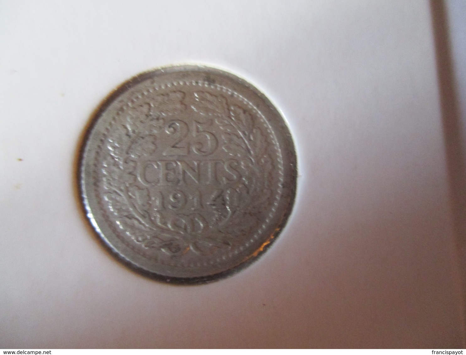 Netherlands: 25 Cents 1914 - 25 Centavos