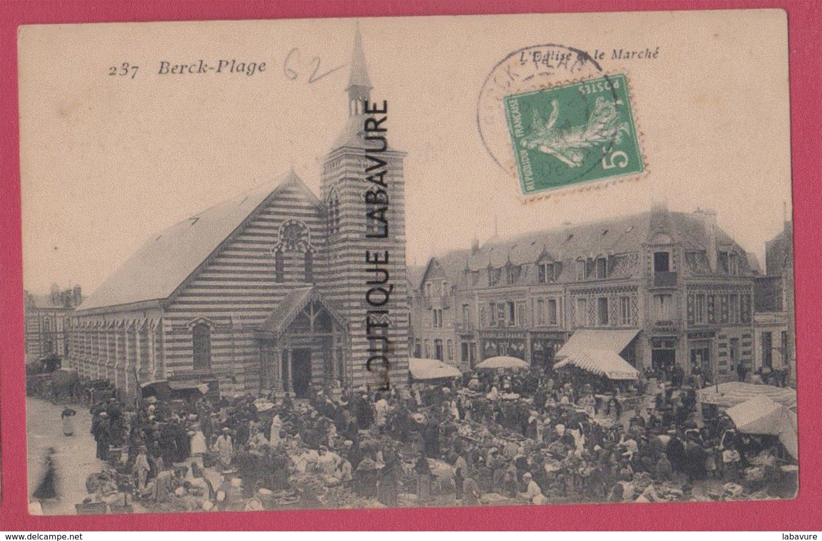 62 - BERCK-PLAGE--L'Eglise Et Le Marché--animé - Berck