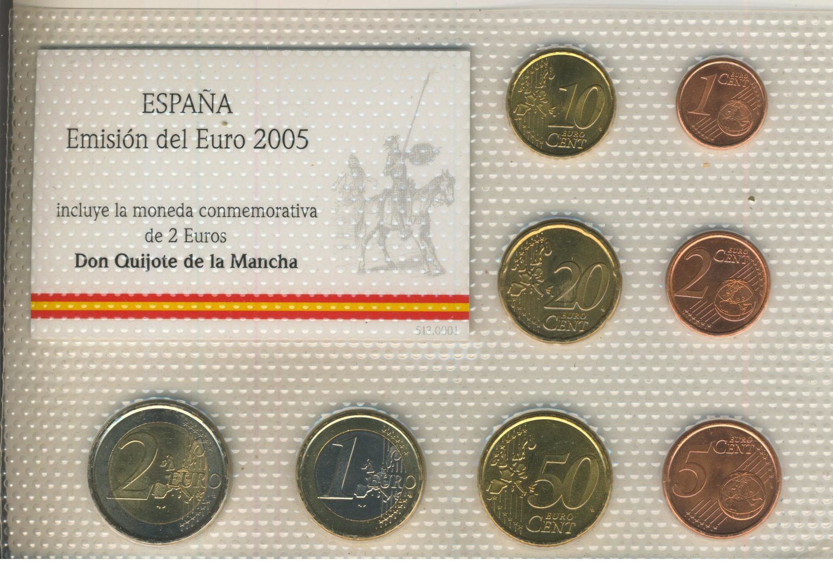 Euro Sondersatz,Spanien,2005,inkl. 2 Euro Sondermünze,Don Quijote De La Mancha  (5402) - Sonstige & Ohne Zuordnung