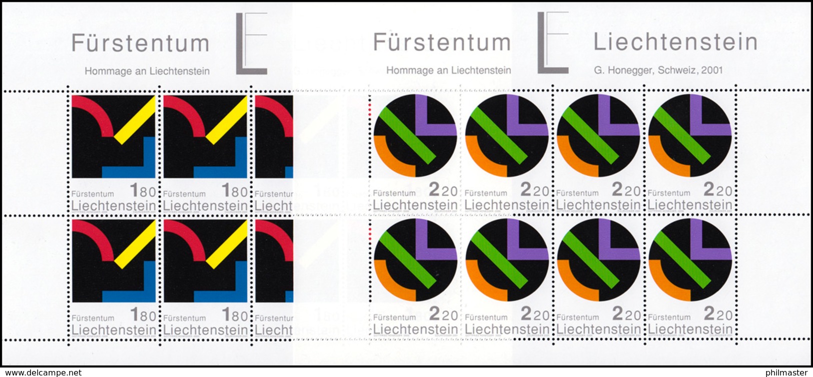 1281-1282 Zeitgenössische Kunst - Quadrat & Kreis, 2 Werte, Kleinbogen-Satz **  - Sonstige & Ohne Zuordnung