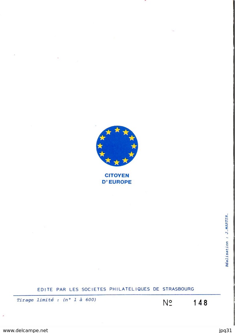 Encart 1er Jour Timbre Elections Au Parlement Européen - Strasbourg 4/03/89 - Institutions Européennes