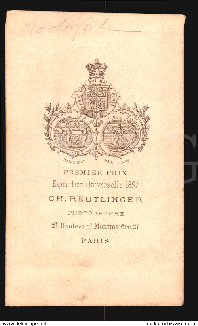 Photo CDV Reutlinger à Paris - Second Empire, Henri Rochefort, Journaliste, Homme Politique, Vers 1865-70 W5-155 - Célébrités