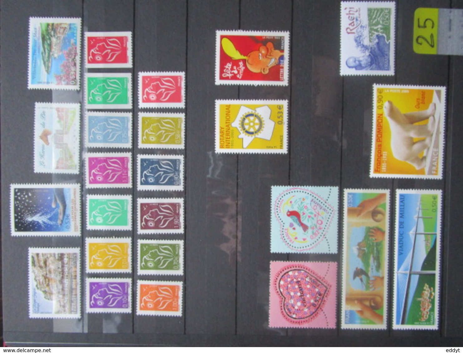 N° 25 - LOT De 25 TIMBRES FRANCE ** Neufs FRANCE  Collection 2003 TBE - Verzamelingen