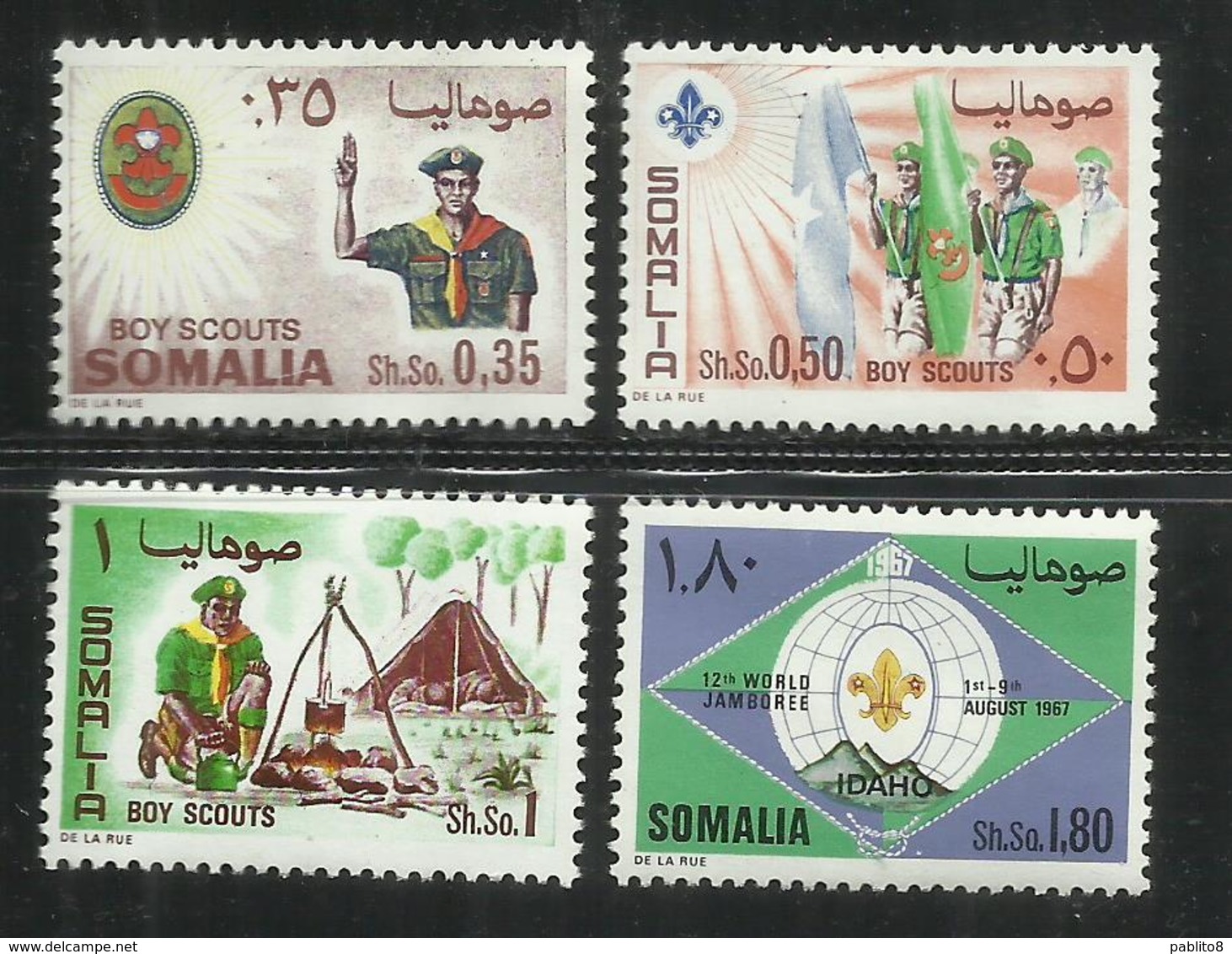 SOMALIA 1967 SCOUT SCOUTISMO SCOUTISM SERIE COMPLETA COMPLETE SET MNH POST AFIS - Somalia (1960-...)