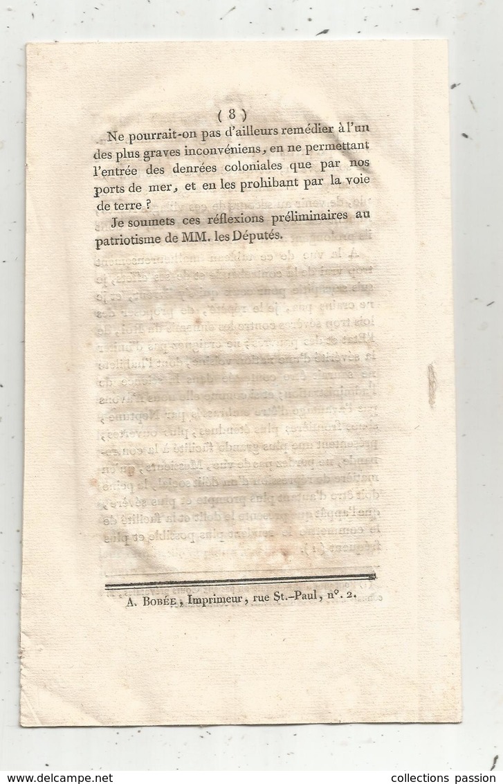 à Messieurs Les DEPUTES Sur Les DOUANES , 8 Pages , 5 Scans , Frais Fr 1.95 E - Decreti & Leggi