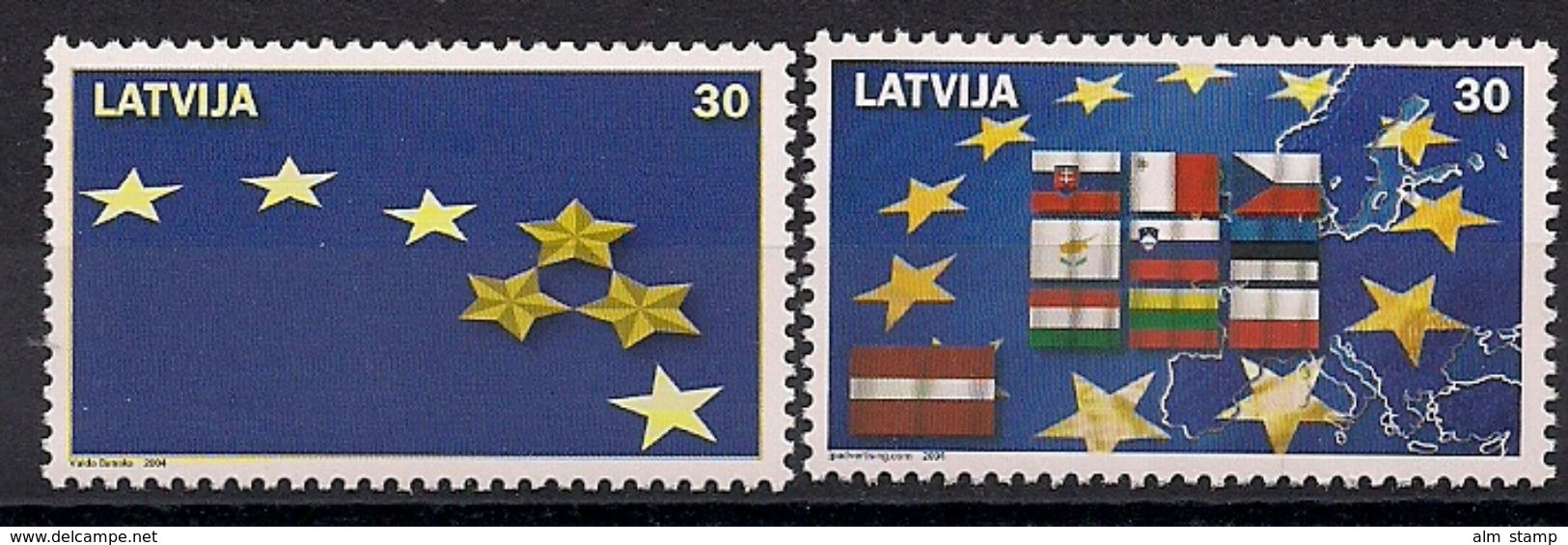 2004 Lettland   Latvija   Mi. 611-12  ** MNH   Beitritt Zur Europäischen Union (EU) - Ideas Europeas