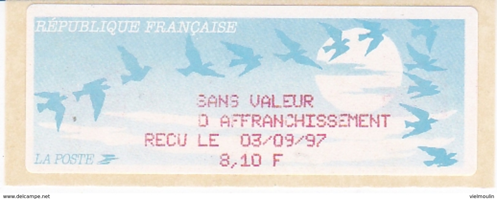 TIMBRE DE DISTRIBUTEUR 1997 TYPE C DE 1990 DIVA SANS VALEUR AFFRANCHISSEMENT 8.10 F - Andere & Zonder Classificatie